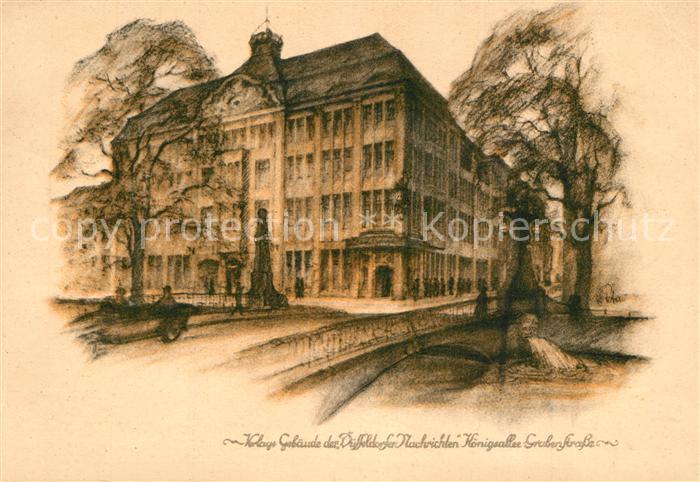 Duesseldorf Verlagsgebaeude der Duesseldorfer Nachrichten Zeichnung