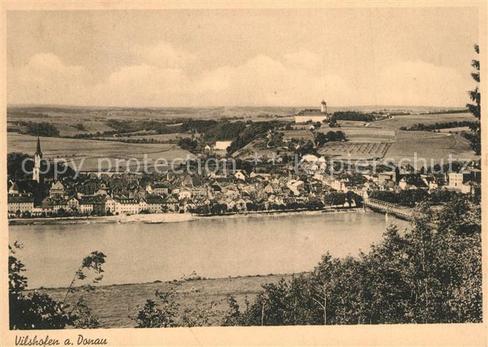 Vilshofen Donau Panorama Blick ueber die Donau