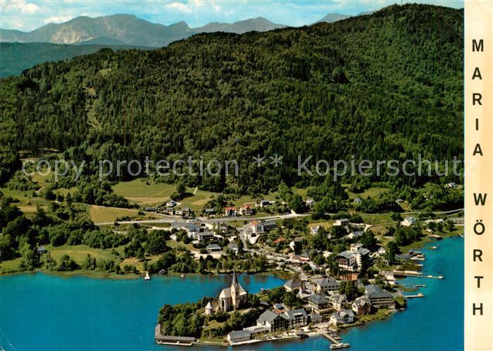 Maria Woerth Woerthersee Ferienort Wallfahrtskirche 12. Jhdt. Fliegeraufnahme