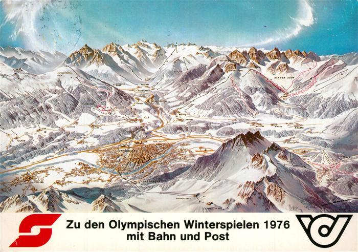 Innsbruck Panoramakarte Olympische Winterspiele aus der Vogelperspektive
