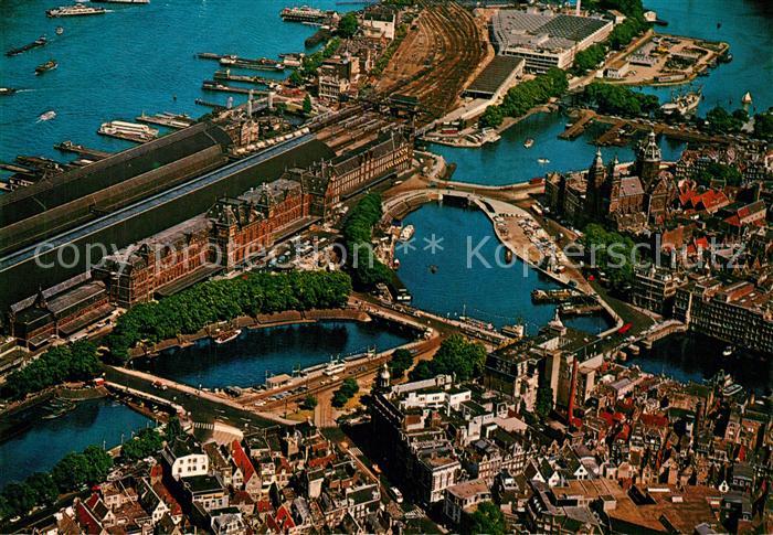 Amsterdam Niederlande Centraal Station Bahnhof Fliegeraufnahme