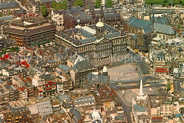 Amsterdam Niederlande Koenigspalast Dam Platz Fliegeraufnahme