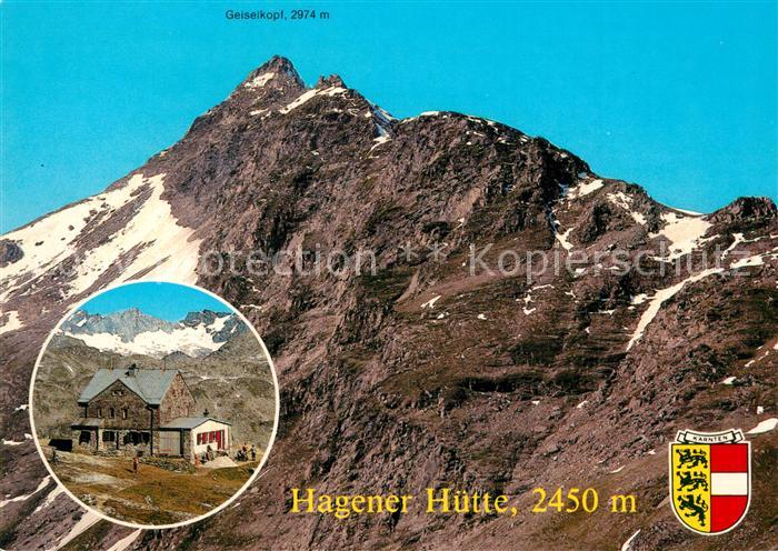 Mallnitz Kaernten Hagener Huette Berghuette mit Geiselkopf Goldberggruppe Alpen