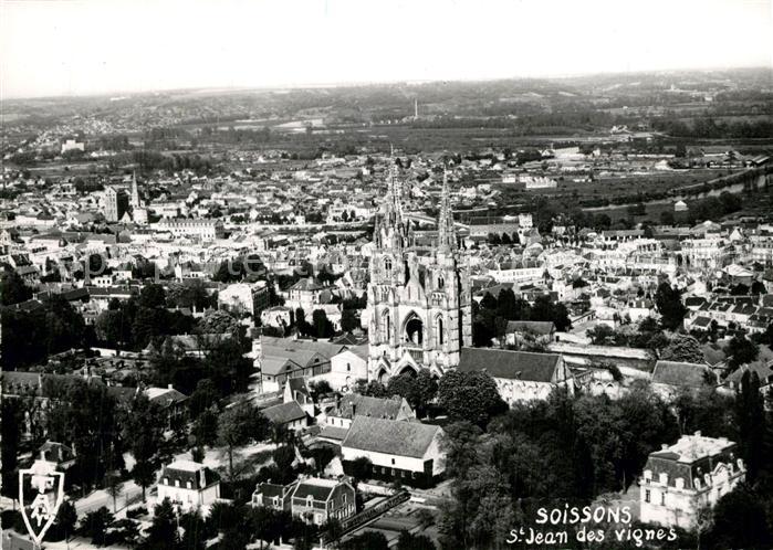 Soissons Aisne Abbaye Saint Jean des Vignes vue aérienne