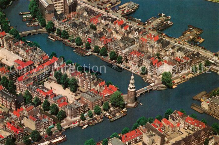 Amsterdam Niederlande Montelbaanstoren en omgeving luchtopname