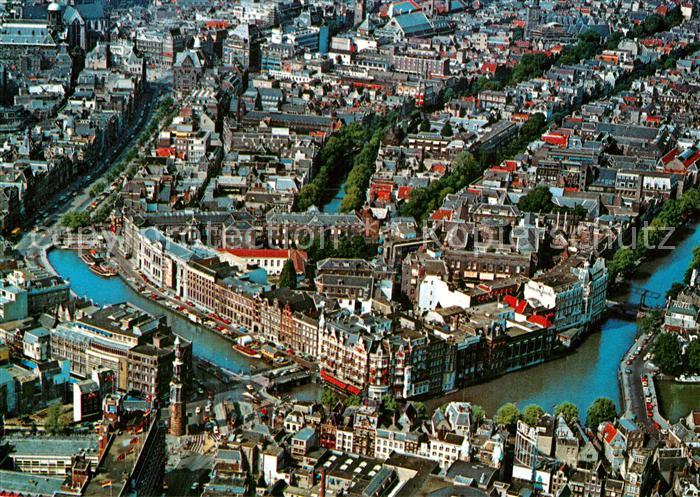 Amsterdam Niederlande Centrum met Rokin luchtopname