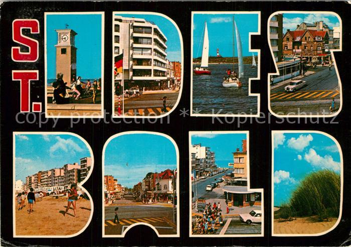 St Idesbald Teilansichten Stranduhr Hotels Strand Segeln