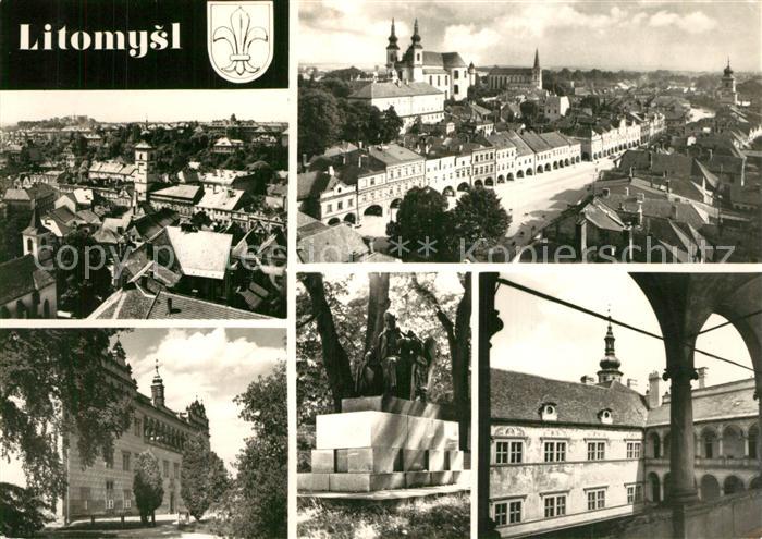 Litomysl Celkovy pohled Gottwaldovo namesti Zamek Pomnik Arkad zamku do nadvori