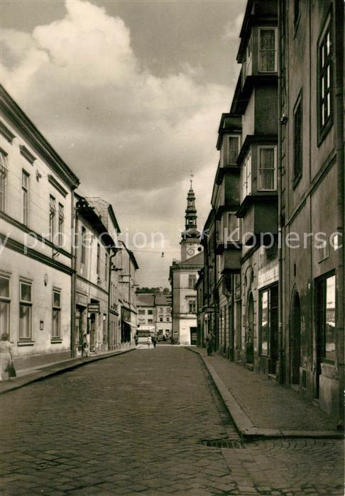 Moravska Trebova Strassenpartie mit Blick zum Rathaus Renaissance