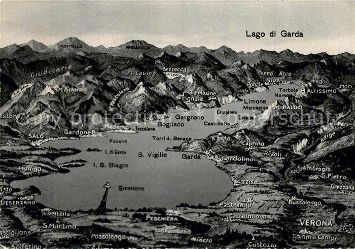 Lago di Garda Panorama Gardasee und Umgebung aus der Vogelperspektive