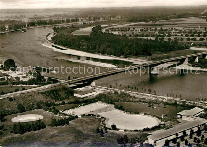 Speyer Rhein Rheinbruecke Sportzentrum Fliegeraufnahme