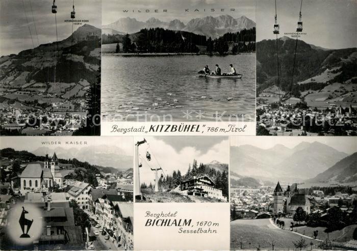 Kitzbuehel Tirol Gesamtansicht mit Alpenpanorama Schwarzsee Bergbahnen Wilder Ka