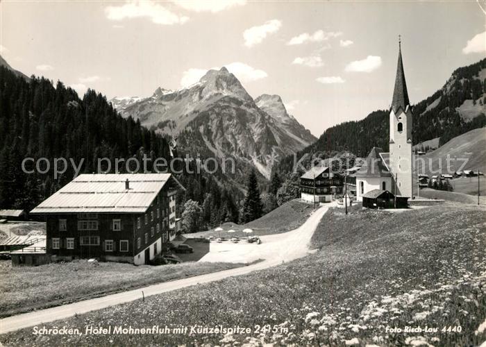 Schroecken Vorarlberg Hotel Mohnenfluh mit K?nzelspitze