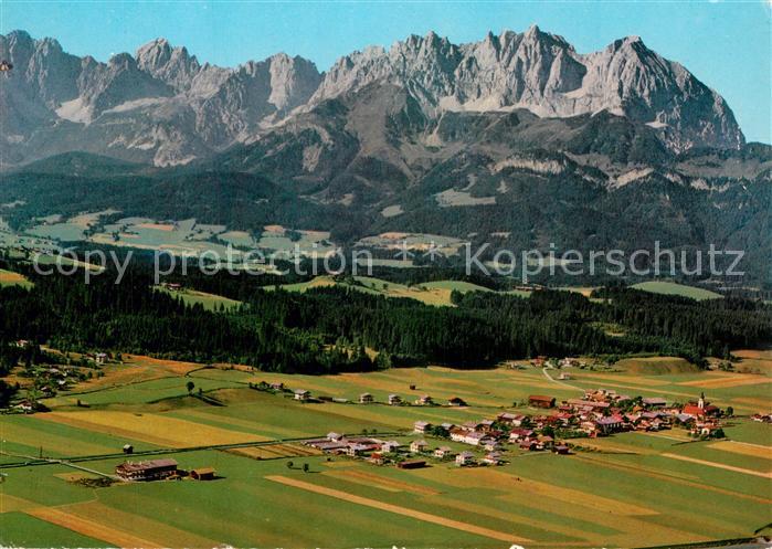 Oberndorf Tirol am Fusse des Kaisergebirge Fliegeraufnahme bei Kitzb?hel
