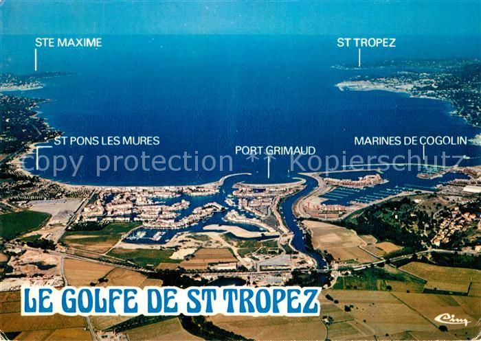 Saint Tropez Var Fliegeraufnahme mit Hafen