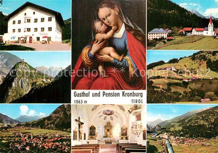 Kronburg Tirol Gasthaus Pension Kronburg mit Wallfahrtstkirche Gnadenbil Flieger