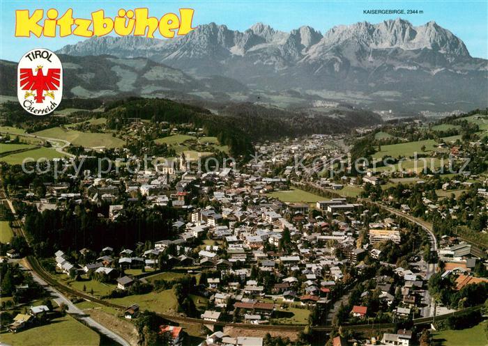 Kitzbuehel Tirol Fliegeraufnahme mit Kaisergebirge