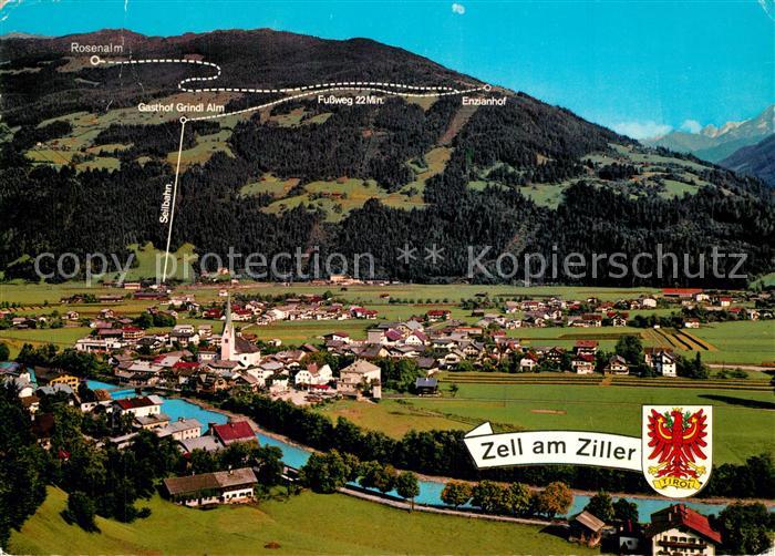 Zell Ziller Tirol mit Grindlalm eigner Seilbahnbetrieb Ruhrberg