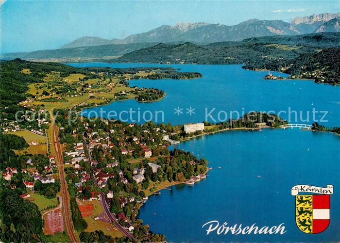 Poertschach Woerthersee Fliegeraufnahme mit Maria Woerth und Karawanken