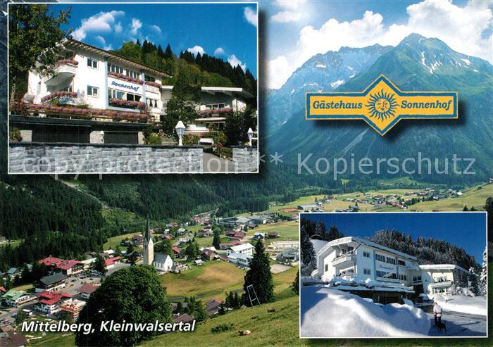 Mittelberg Kleinwalsertal Gaestehaus Sonnenhof Panorama