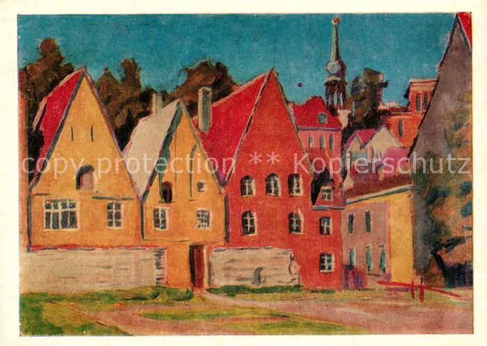 Tallin K?nstlerkarte G.Manizer Bunte Fassaden von Tallin