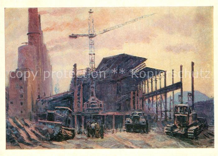 Kuenstlerkarte G.Manizer Neubau Baustelle