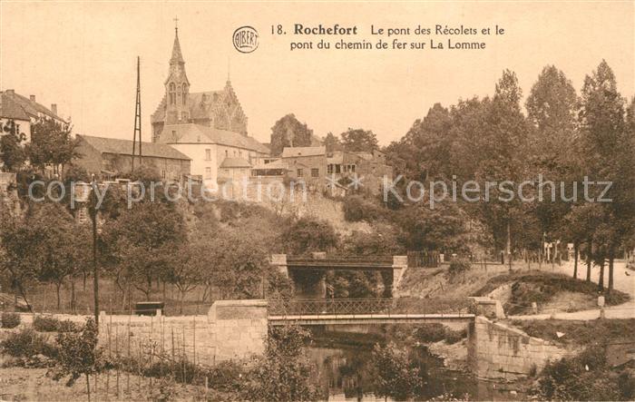 Rochefort Le pont des Recolets et le pont du chemin de fer sur La Lomme
