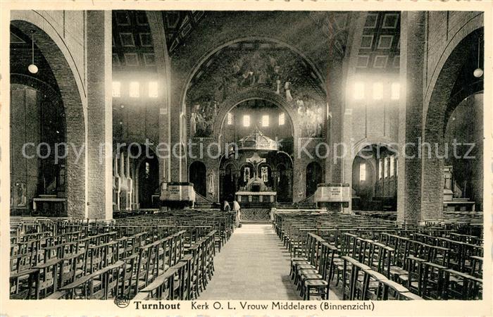 Turnhout Kerk OL Vrouw Middelares Binnenzicht