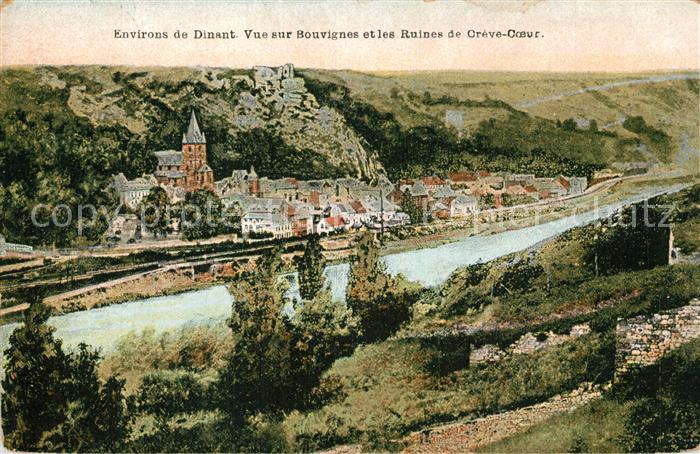 Dinant Wallonie Vue sur Bouvignes et les Ruines de Creve Coeur