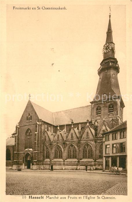 Hasselt Limburg Fruitmarkt en St Quentinuskerk