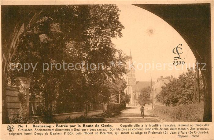 Beauraing Entre par la Route de Gozin