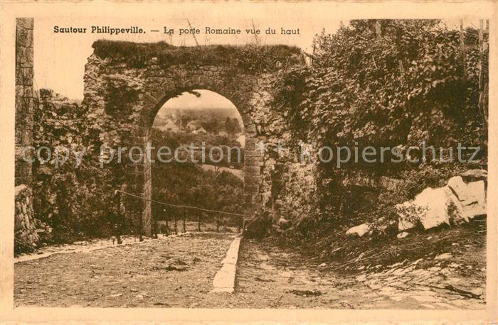 Sautour La porte Romaine vue du haut