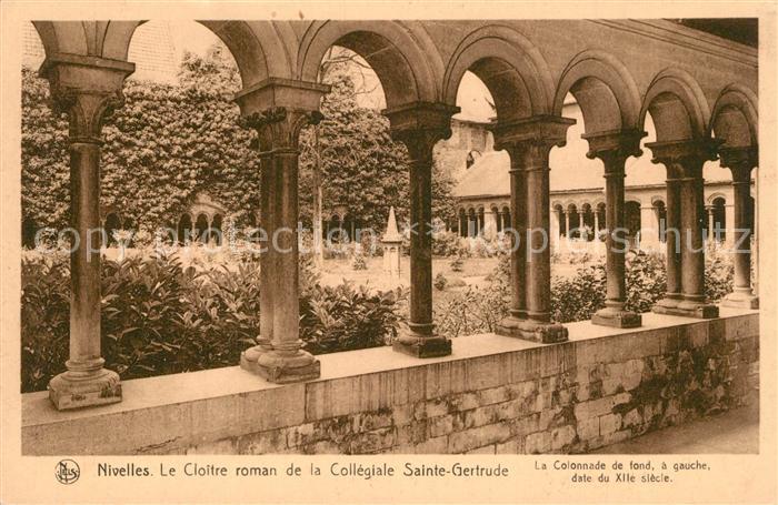 Nivelles Le Cloitre roman de la Collegiale Sainte Gertrude La Colonnade