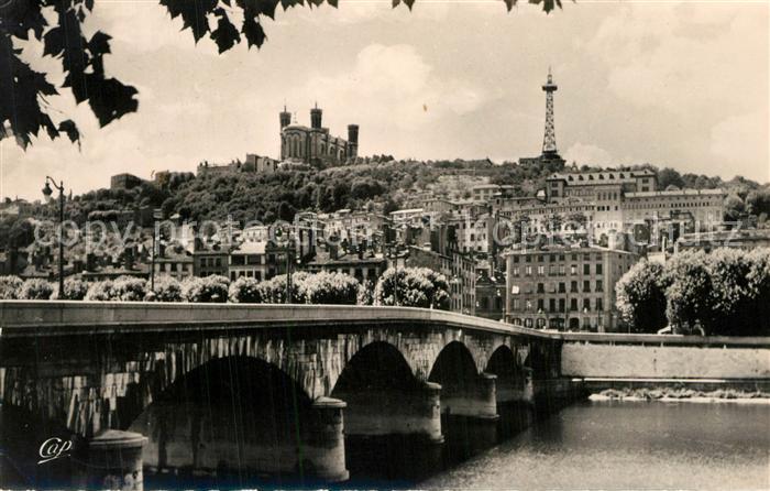 Lyon France Pont du change et Panorama sur Fourvièr