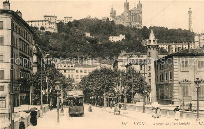 Lyon France Avenue de l'Archevêché Tram