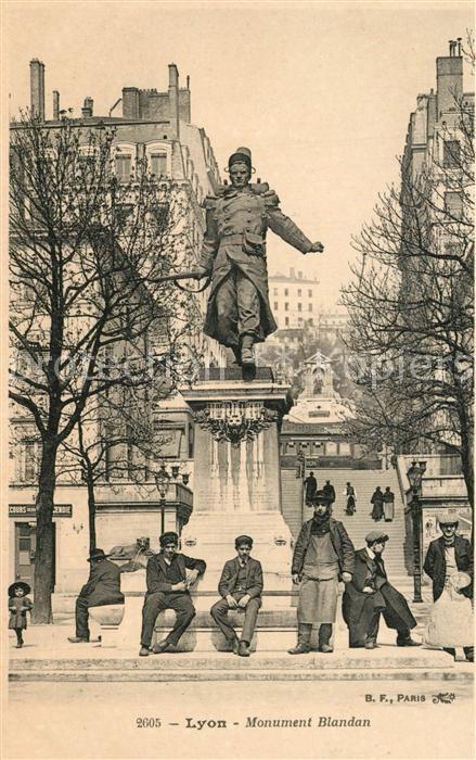 Lyon France Monument Blandan Statue