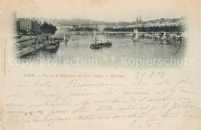 Lyon France Vue sur la Saône prise du Pont Tilsitt