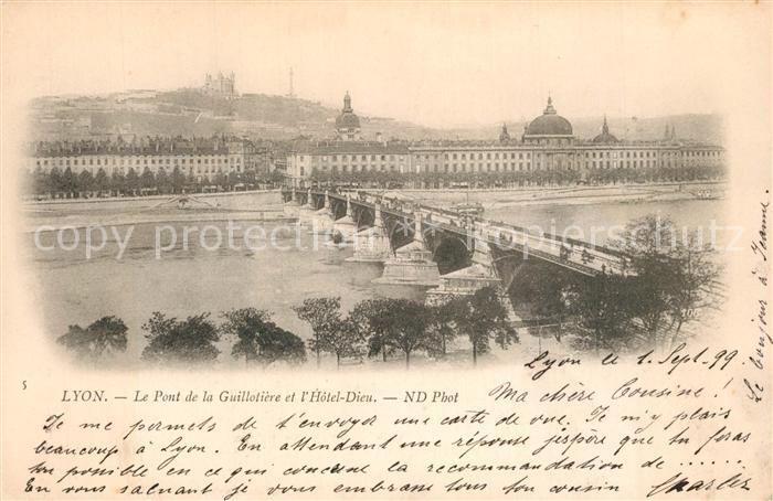 Lyon France Pont de la Guillotière Hôtel Dieu
