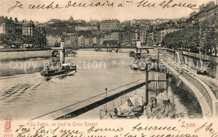 Lyon France La Saône au fond la Croix Rousse