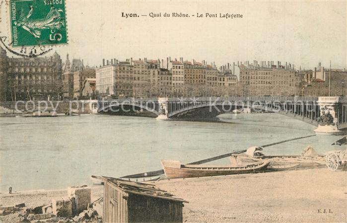 Lyon France Quai du Rhône Pont Lafayette