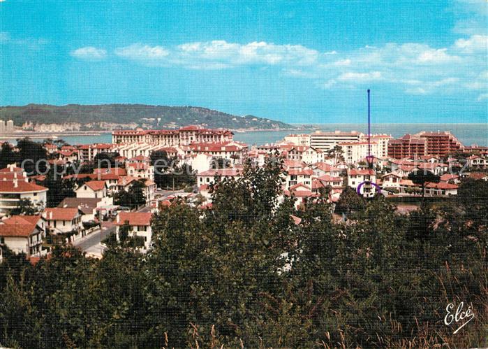 Hendaye Pyrenees Atlantiques Vue Generale sur Hendaye Plage au fond