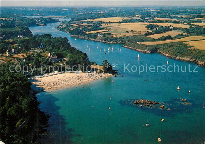 Pont-Aven Estuaire de l'Aven Plage de Port Manech en Névez vue aérienne