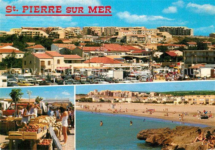 Saint Pierre la Mer Le Centre Marché et la plage