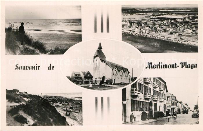 Merlimont Plage Panorama Plage Eglise vue aérienne