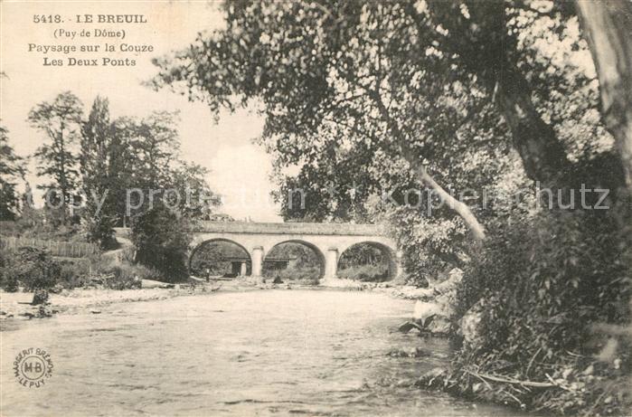Le Breuil-sur-Couze Paysage sur la Couze les deux ponts