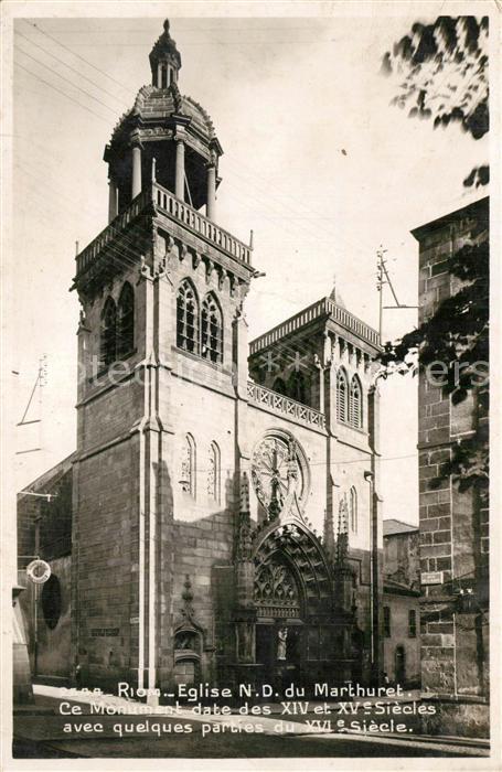 Riom Puy-de-Dome Eglise Notre Dame du Marthuret Monument