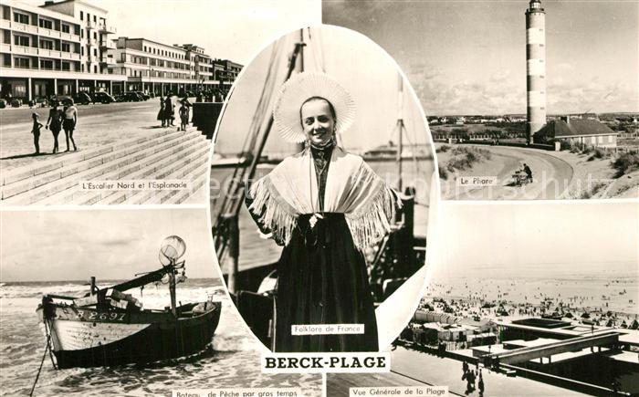 Berck-Plage Escalier Nord de l'Esplanade Bateau de pêche Folklore Phre Plage