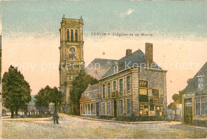 Carvin Eglise et la Mairie Künstlerkarte