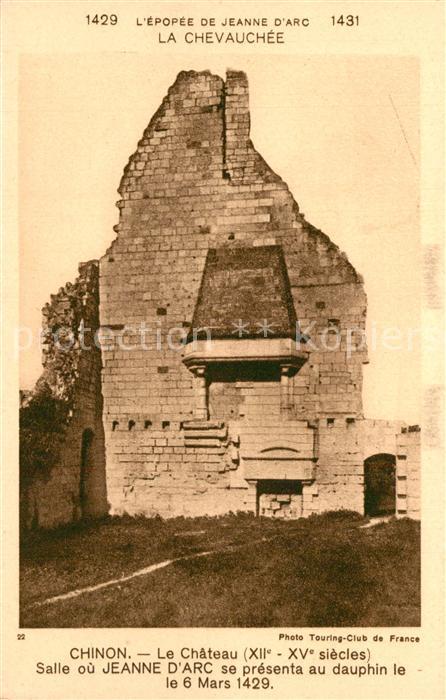 Chinon Indre et Loire Chateau Chevauch?e Salle ou Jeanne d`Arc se presenta au da