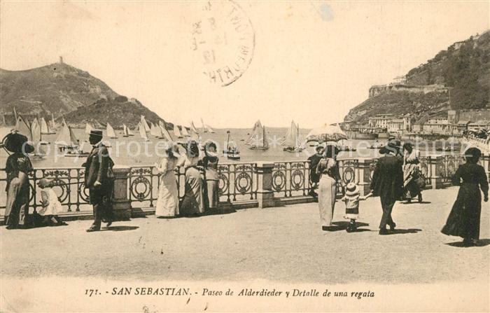 San Sebastian  Pais Vasco ES Paseo de Alderdieder y Detalle de una regata